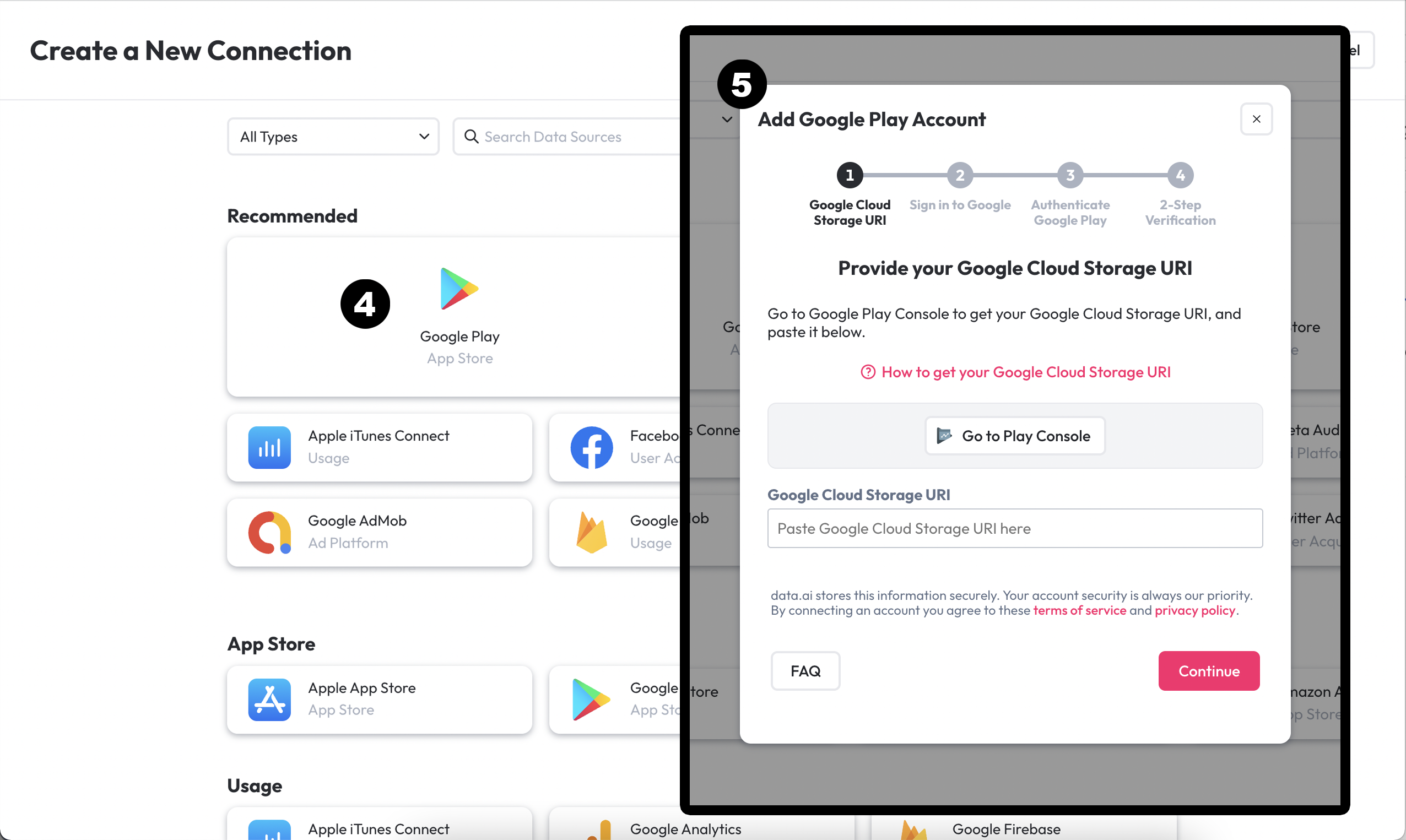 Google Play authentication process on ConnectPlus