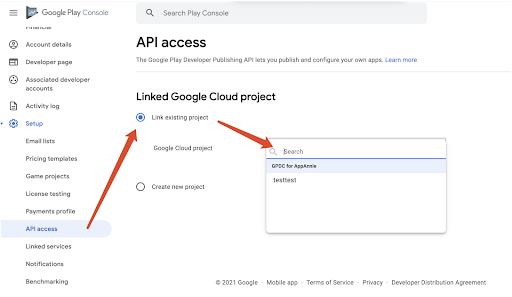Setup Google Play in Connect